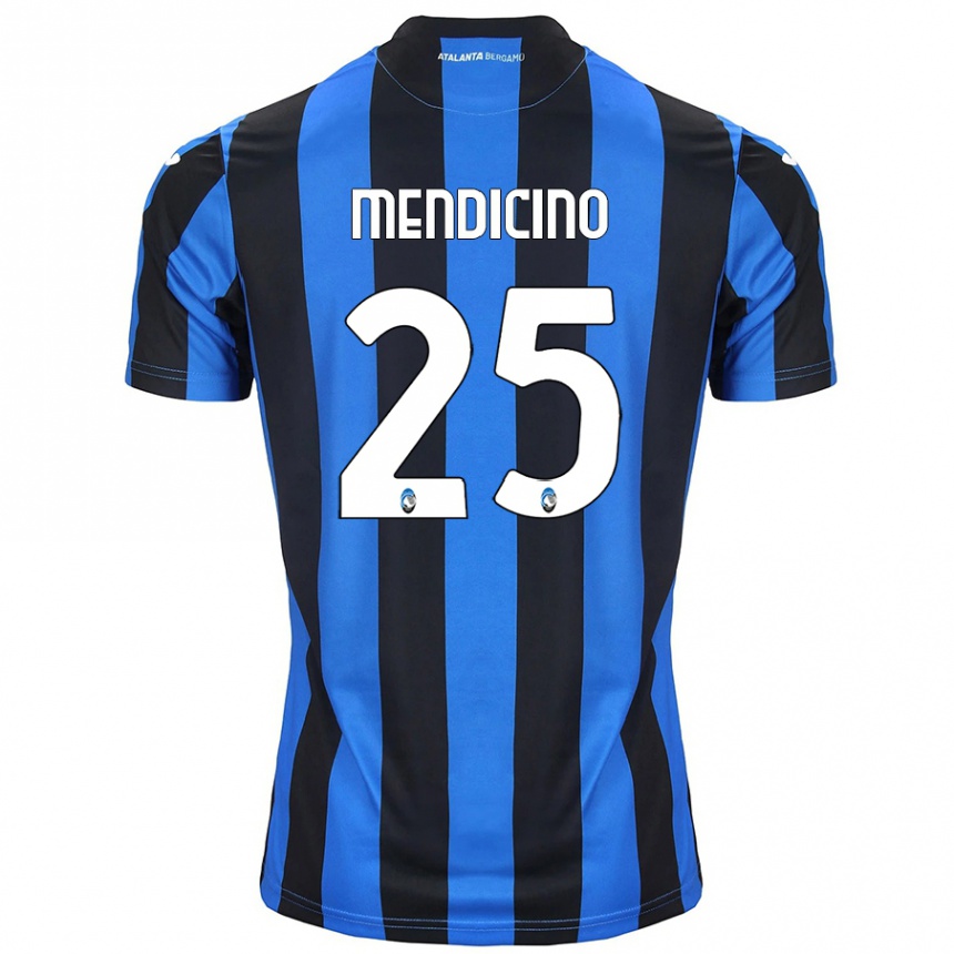 Women Football Leonardo Mendicino #25 Blue Black Home Jersey 2024/25 T-Shirt Nz