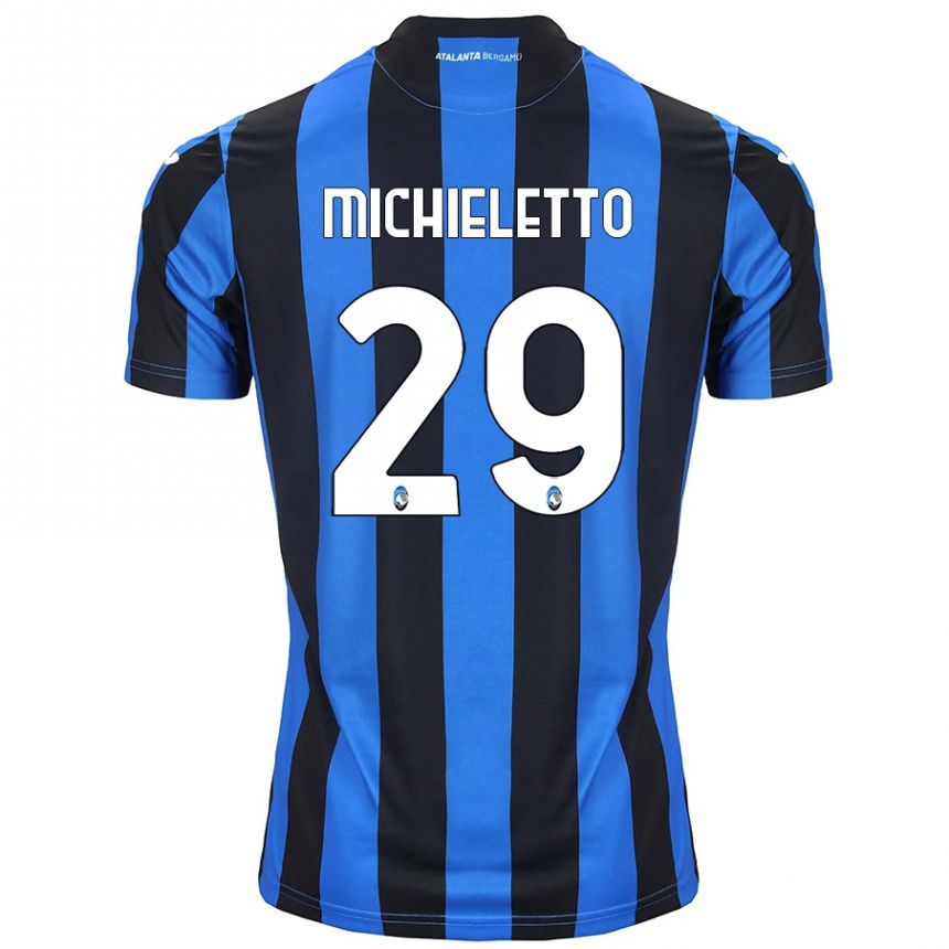 Women Football Andrea Michieletto #29 Blue Black Home Jersey 2024/25 T-Shirt Nz