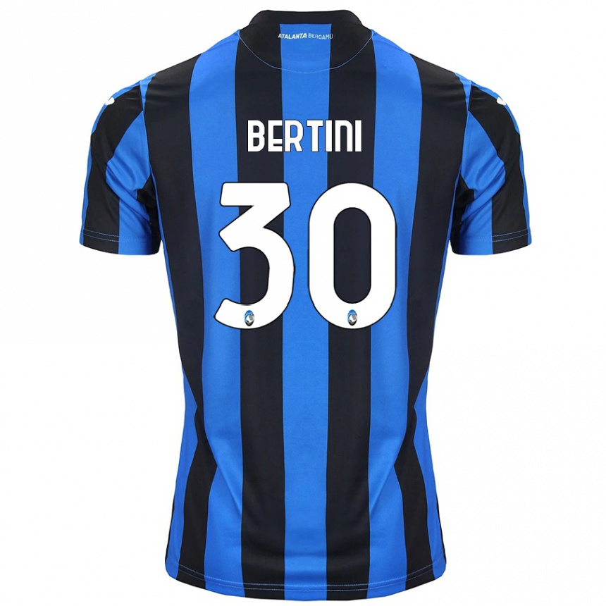 Women Football Tommaso Bertini #30 Blue Black Home Jersey 2024/25 T-Shirt Nz