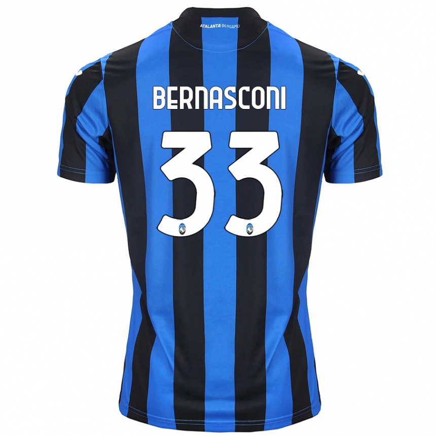 Women Football Lorenzo Bernasconi #33 Blue Black Home Jersey 2024/25 T-Shirt Nz