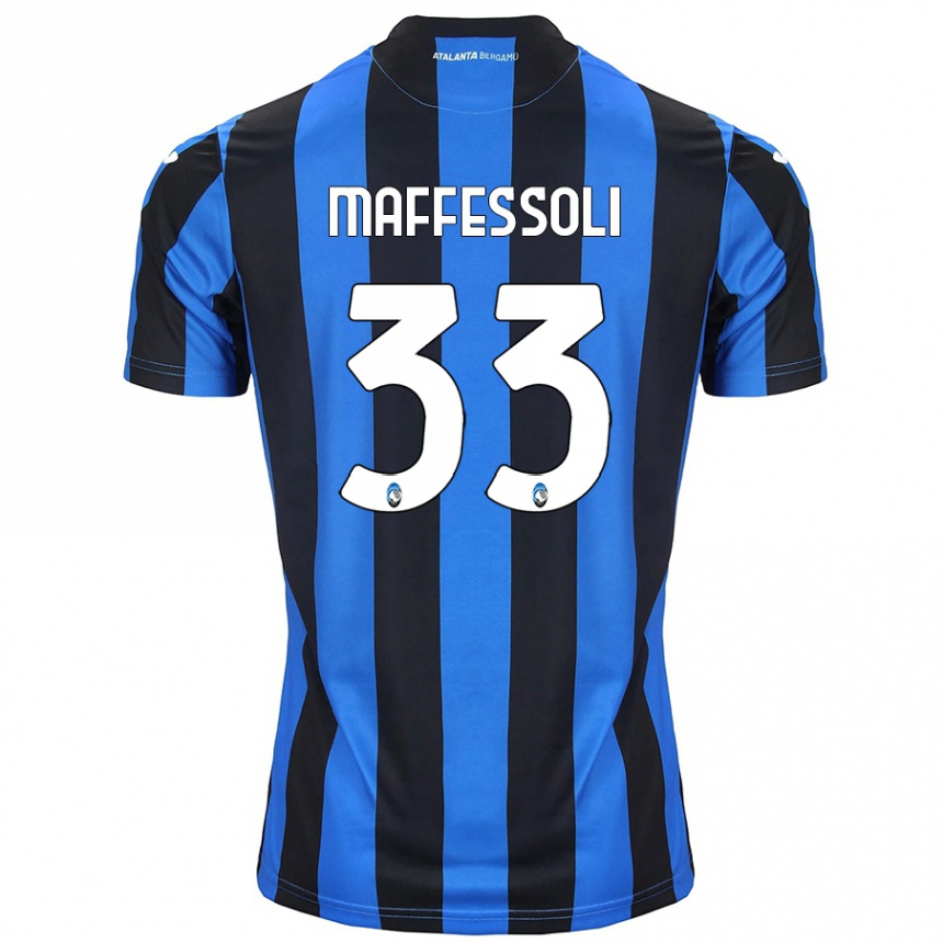 Women Football Manuel Maffessoli #33 Blue Black Home Jersey 2024/25 T-Shirt Nz