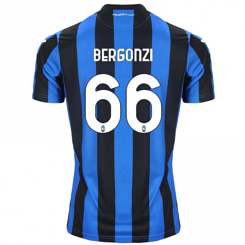 Women Football Federico Bergonzi #66 Blue Black Home Jersey 2024/25 T-Shirt Nz