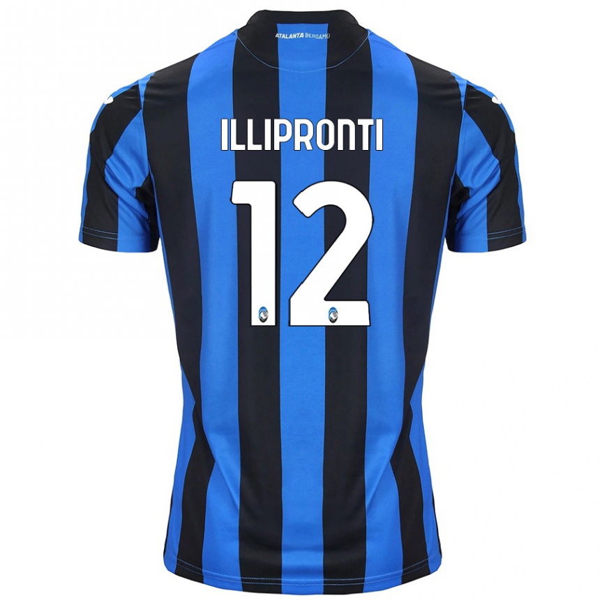 Women Football Filippo Illipronti #12 Blue Black Home Jersey 2024/25 T-Shirt Nz