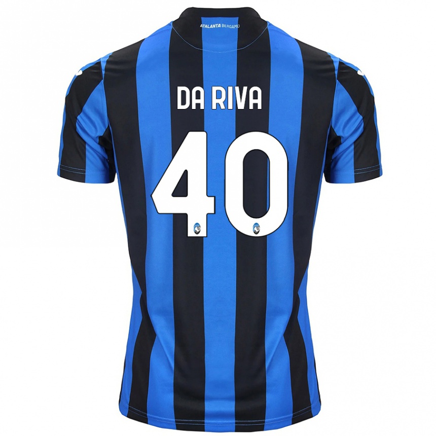 Women Football Jacopo Da Riva #40 Blue Black Home Jersey 2024/25 T-Shirt Nz