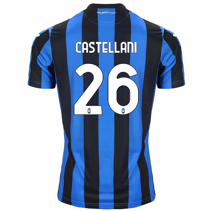 Women Football Eleonora Castellani #26 Blue Black Home Jersey 2024/25 T-Shirt Nz