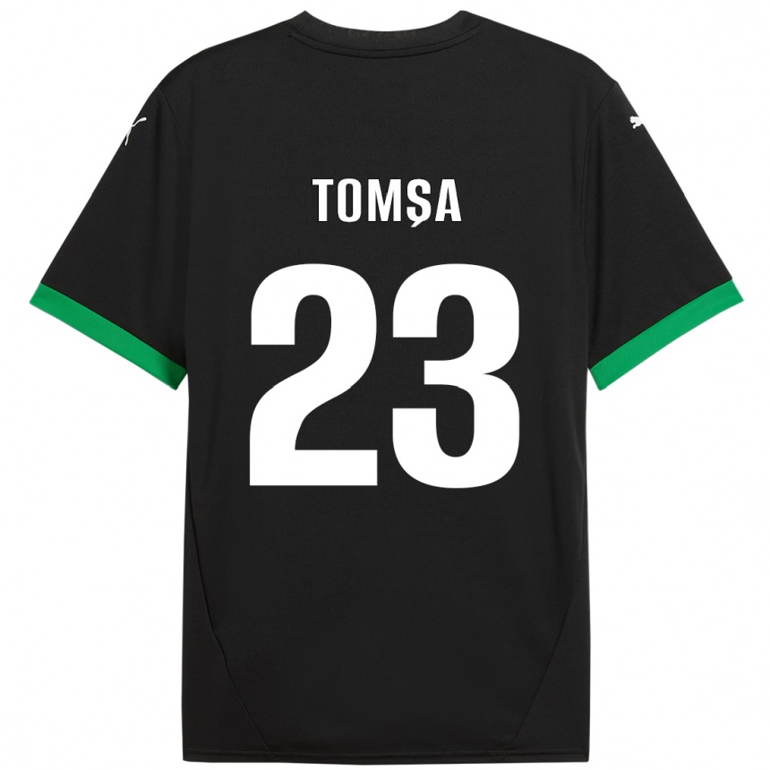 Women Football Troy Tomșa #23 Black Dark Green Home Jersey 2024/25 T-Shirt Nz