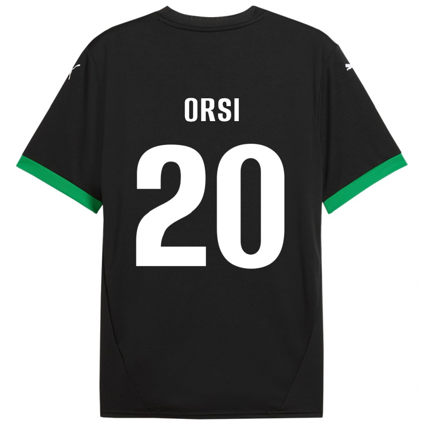 Women Football Benedetta Orsi #20 Black Dark Green Home Jersey 2024/25 T-Shirt Nz