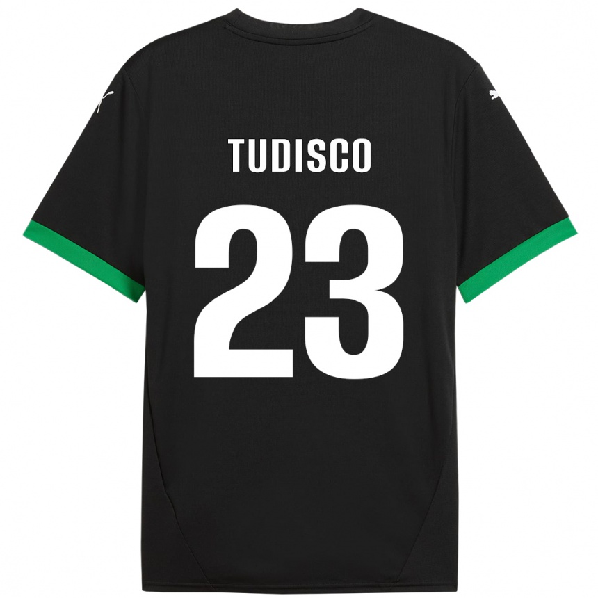 Women Football Giorgia Tudisco #23 Black Dark Green Home Jersey 2024/25 T-Shirt Nz