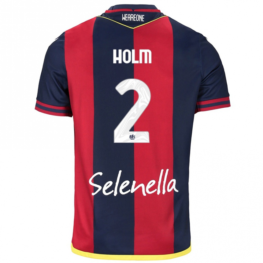 Women Football Emil Holm #2 Red Royal Blue Home Jersey 2024/25 T-Shirt Nz