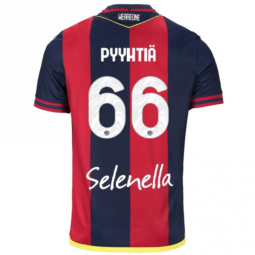 Women Football Niklas Pyyhtiä #66 Red Royal Blue Home Jersey 2024/25 T-Shirt Nz