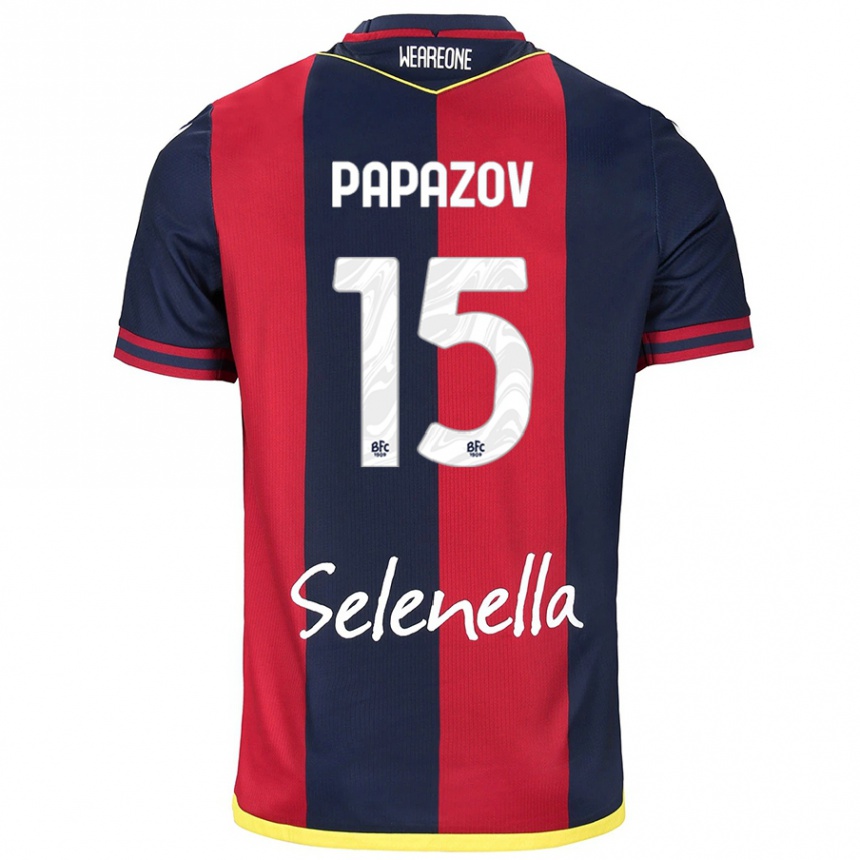 Women Football Dimitar Papazov #15 Red Royal Blue Home Jersey 2024/25 T-Shirt Nz