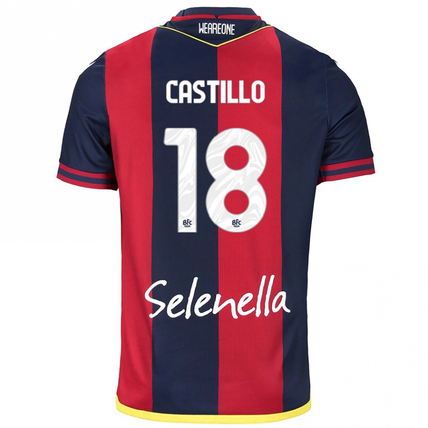 Women Football Tomas Castillo #18 Red Royal Blue Home Jersey 2024/25 T-Shirt Nz