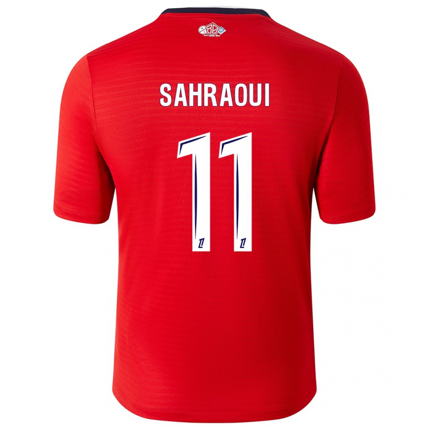 Women Football Osame Sahraoui #11 Red White Home Jersey 2024/25 T-Shirt Nz