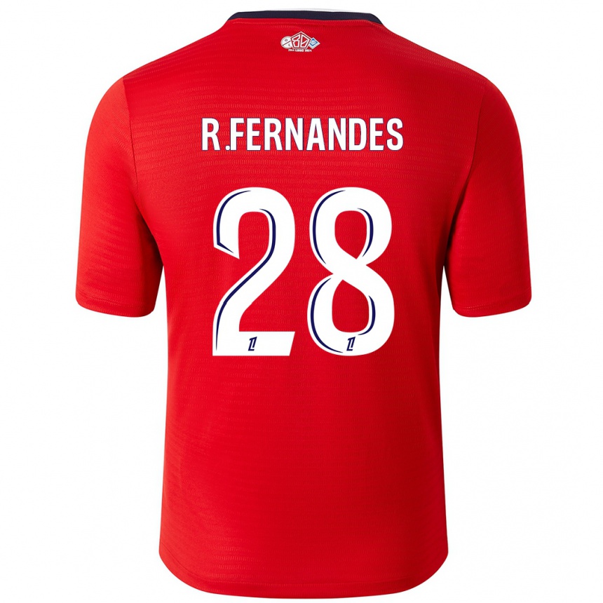 Women Football Rafael Fernandes #28 Red White Home Jersey 2024/25 T-Shirt Nz