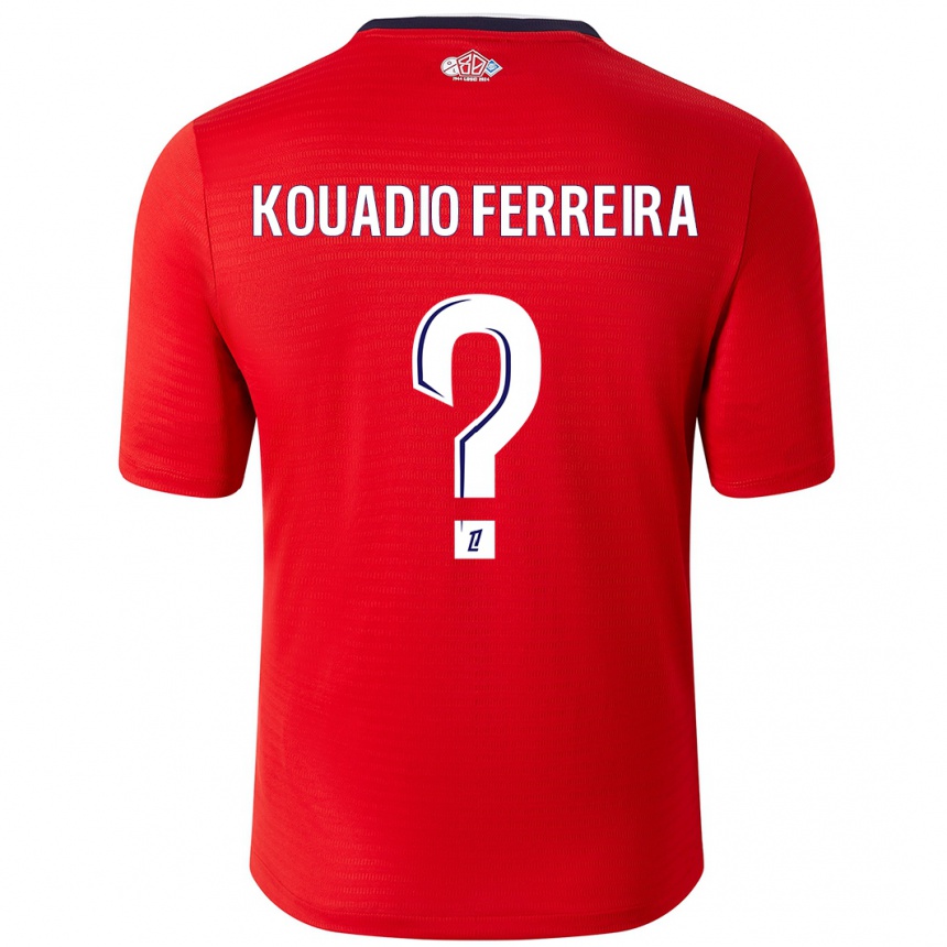 Women Football Wilfrid Kouadio Ferreira #0 Red White Home Jersey 2024/25 T-Shirt Nz