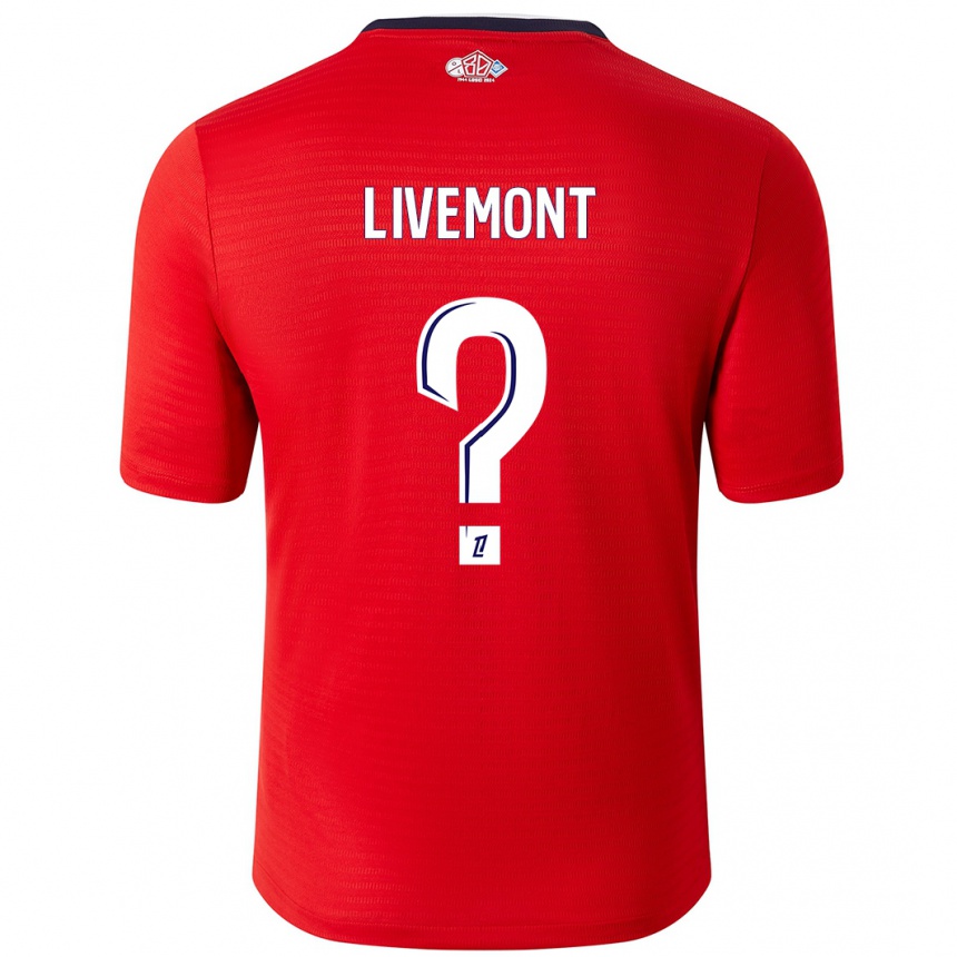 Women Football Antoine Livemont #0 Red White Home Jersey 2024/25 T-Shirt Nz