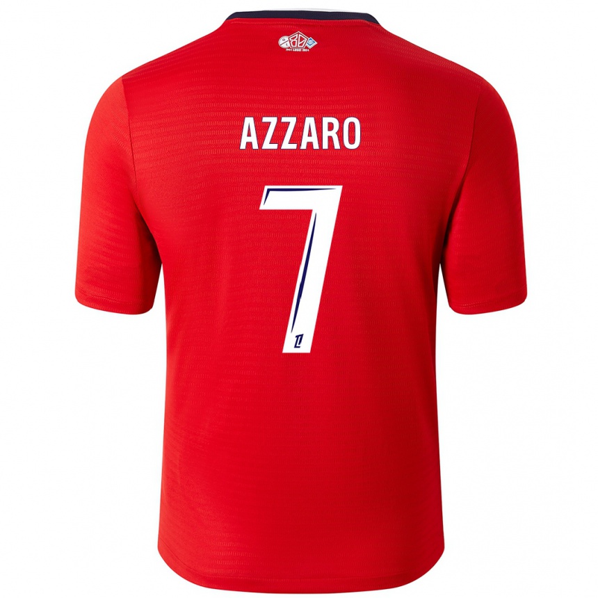 Women Football Lorena Azzaro #7 Red White Home Jersey 2024/25 T-Shirt Nz