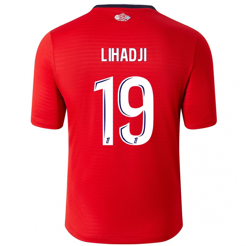 Women Football Isaac Lihadji #19 Red White Home Jersey 2024/25 T-Shirt Nz