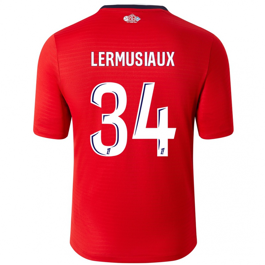 Women Football Chrystal Lermusiaux #34 Red White Home Jersey 2024/25 T-Shirt Nz