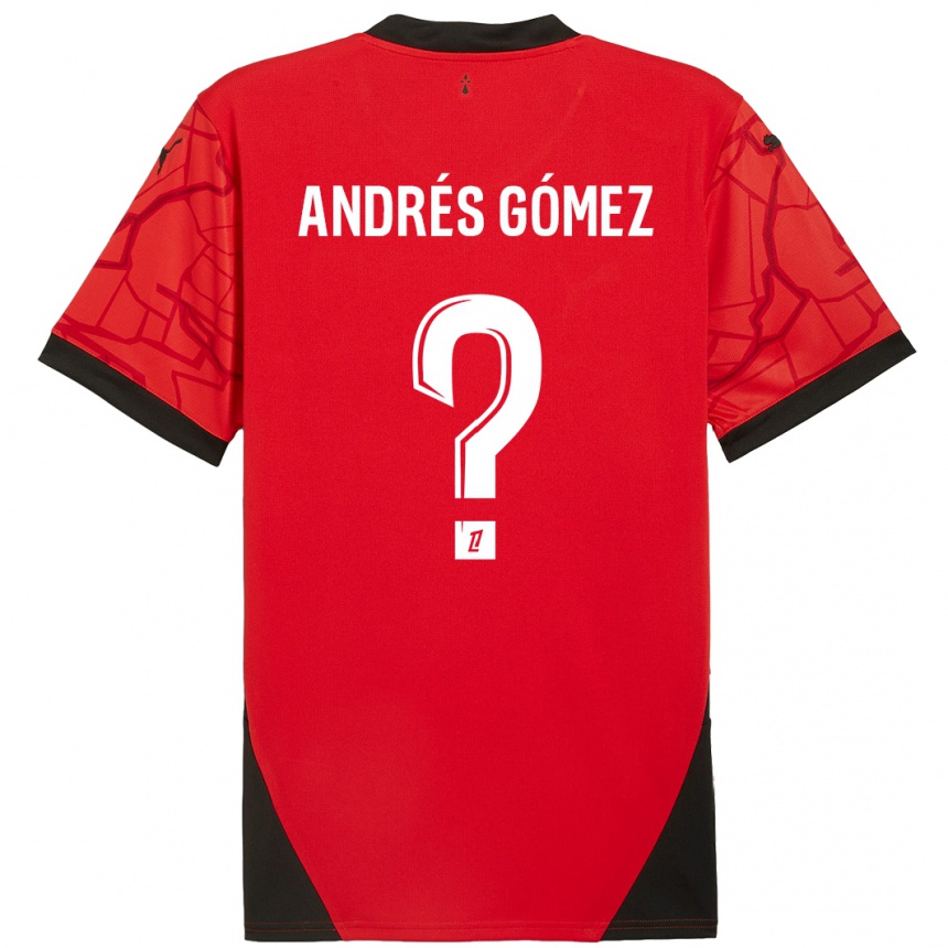 Women Football Carlos Andrés Gómez #0 Red Black Home Jersey 2024/25 T-Shirt Nz