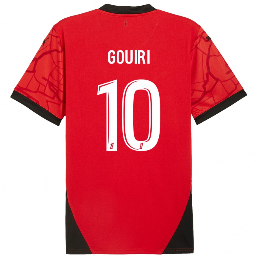 Women Football Amine Gouiri #10 Red Black Home Jersey 2024/25 T-Shirt Nz