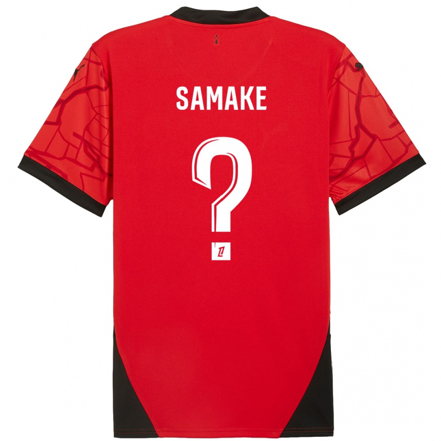 Women Football Wilson Samaké #0 Red Black Home Jersey 2024/25 T-Shirt Nz