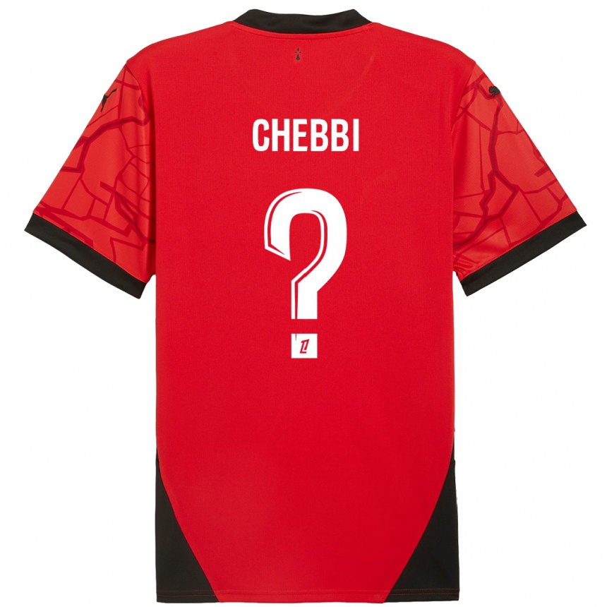 Women Football Mohamed Chebbi #0 Red Black Home Jersey 2024/25 T-Shirt Nz