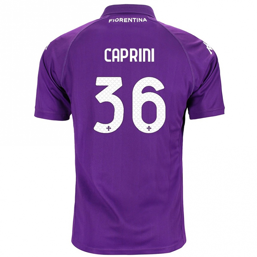 Women Football Maat Daniel Caprini #36 Purple Home Jersey 2024/25 T-Shirt Nz