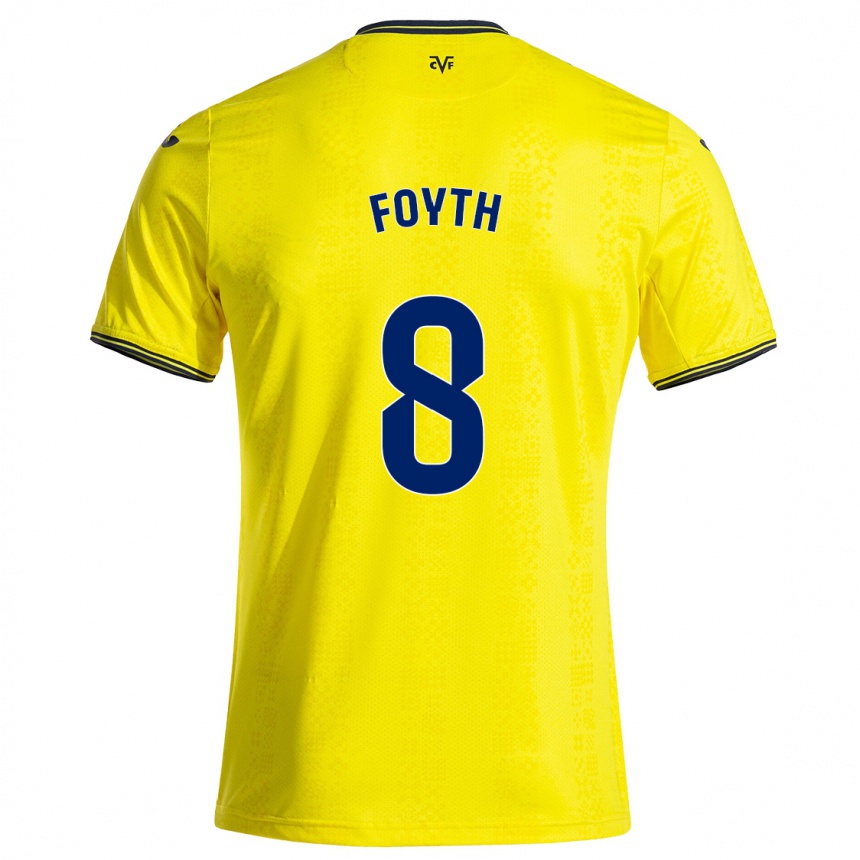 Women Football Juan Foyth #8 Yellow Black Home Jersey 2024/25 T-Shirt Nz