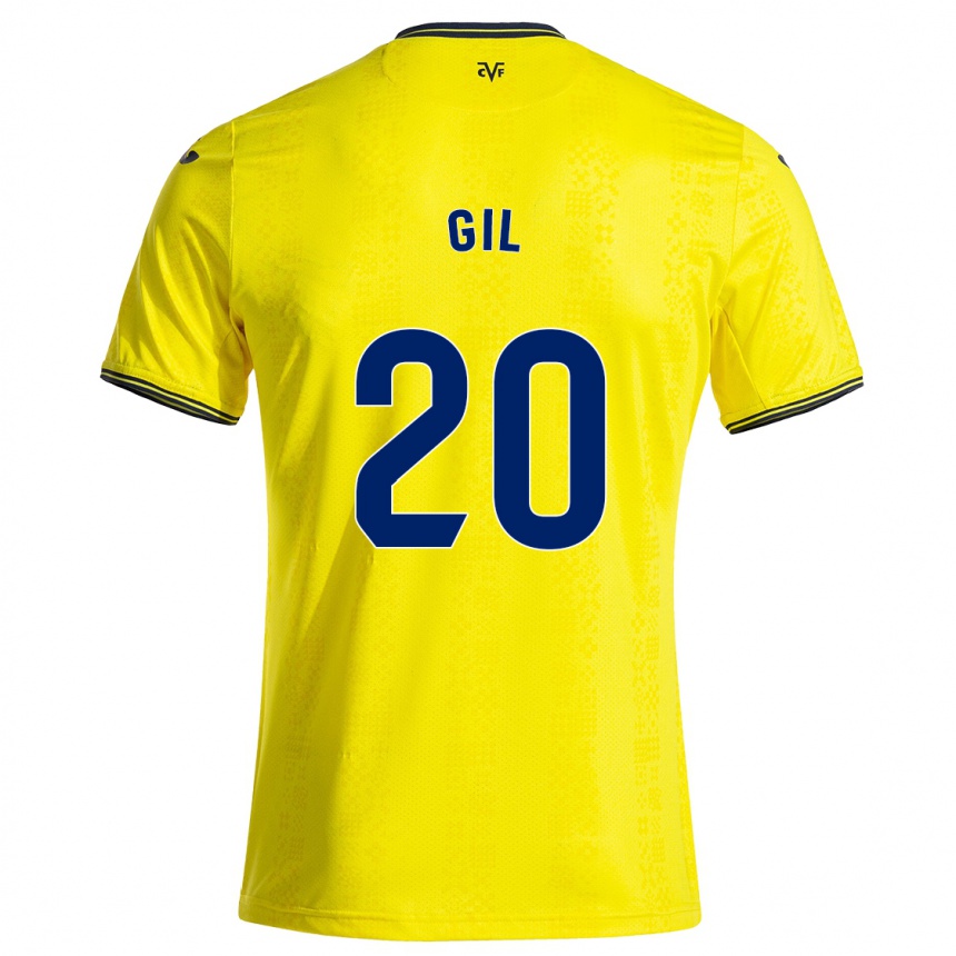 Women Football Mario Gil #20 Yellow Black Home Jersey 2024/25 T-Shirt Nz