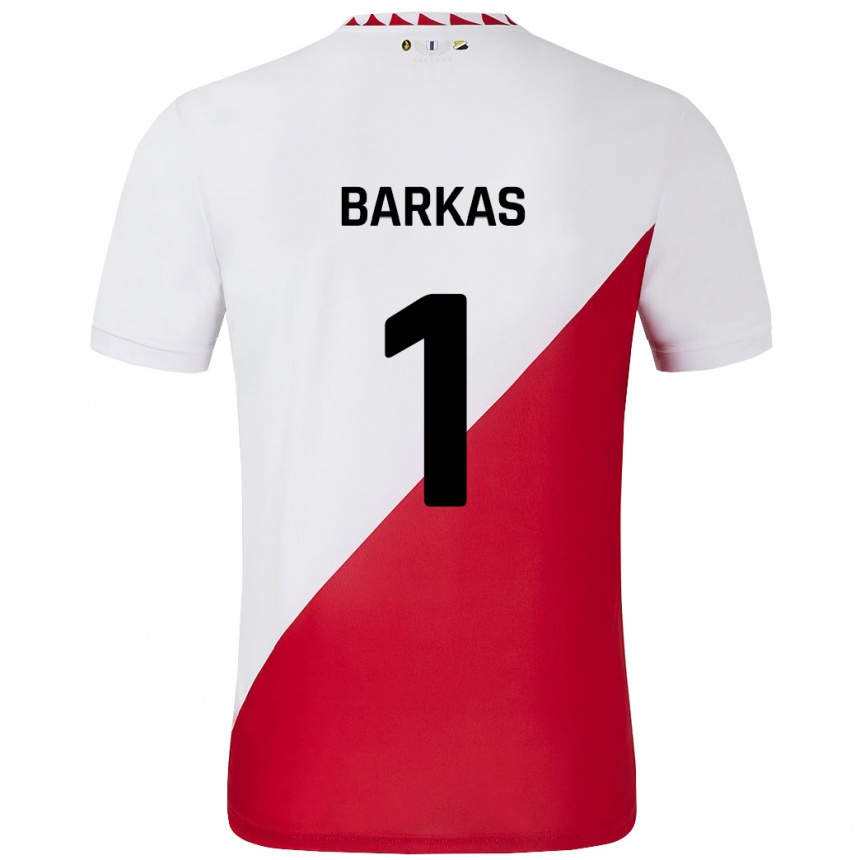 Women Football Vasilios Barkas #1 White Red Home Jersey 2024/25 T-Shirt Nz