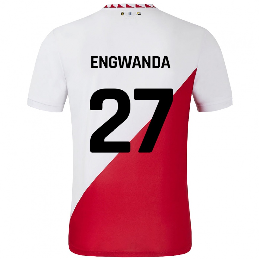 Women Football Alonzo Engwanda #27 White Red Home Jersey 2024/25 T-Shirt Nz