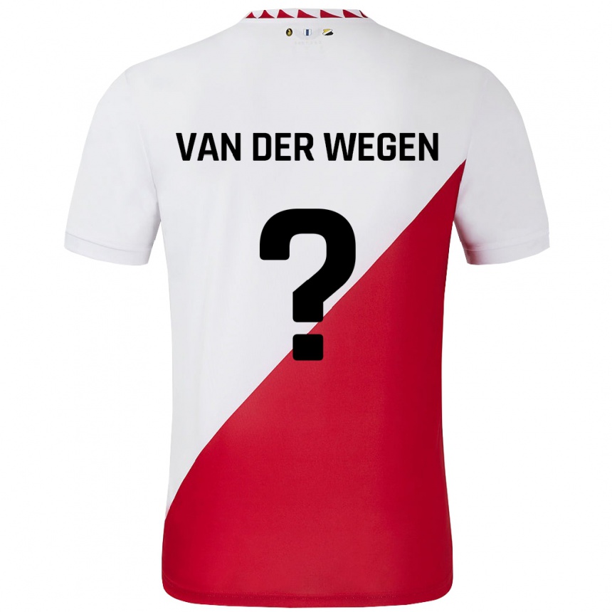 Women Football Sil Van Der Wegen #0 White Red Home Jersey 2024/25 T-Shirt Nz