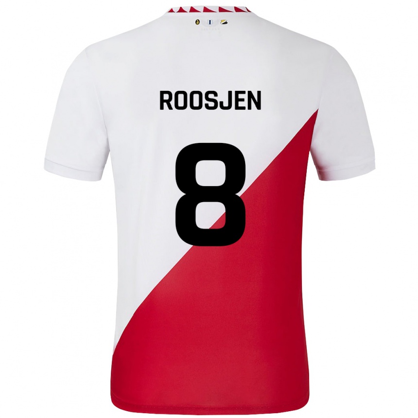 Women Football Judith Roosjen #8 White Red Home Jersey 2024/25 T-Shirt Nz