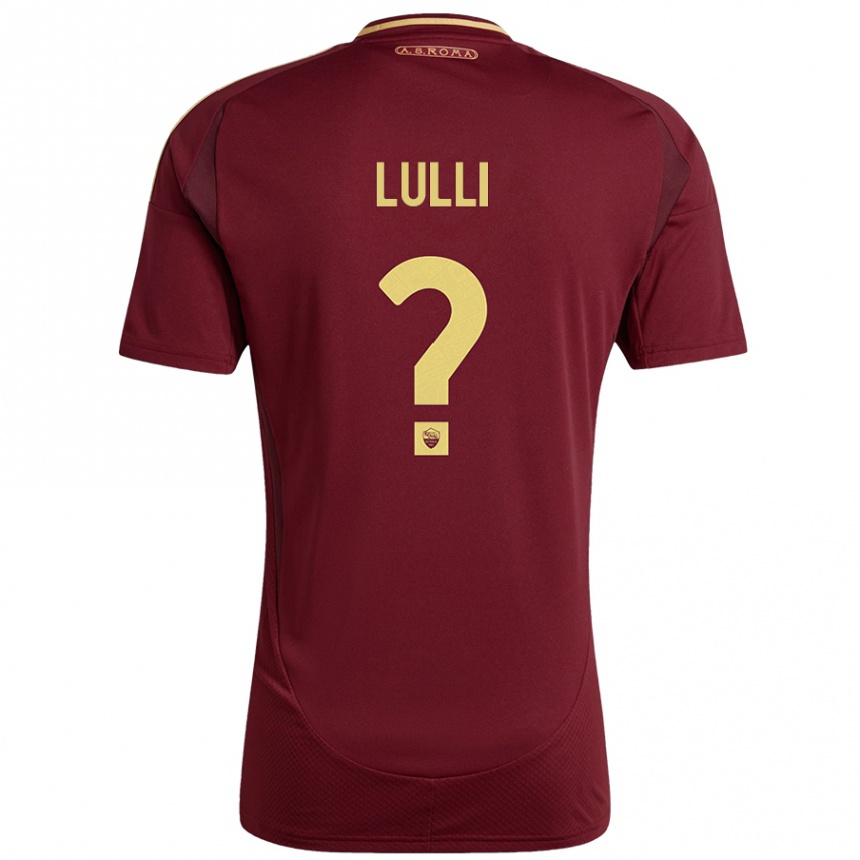 Women Football Emanuele Lulli #0 Red Brown Gold Home Jersey 2024/25 T-Shirt Nz