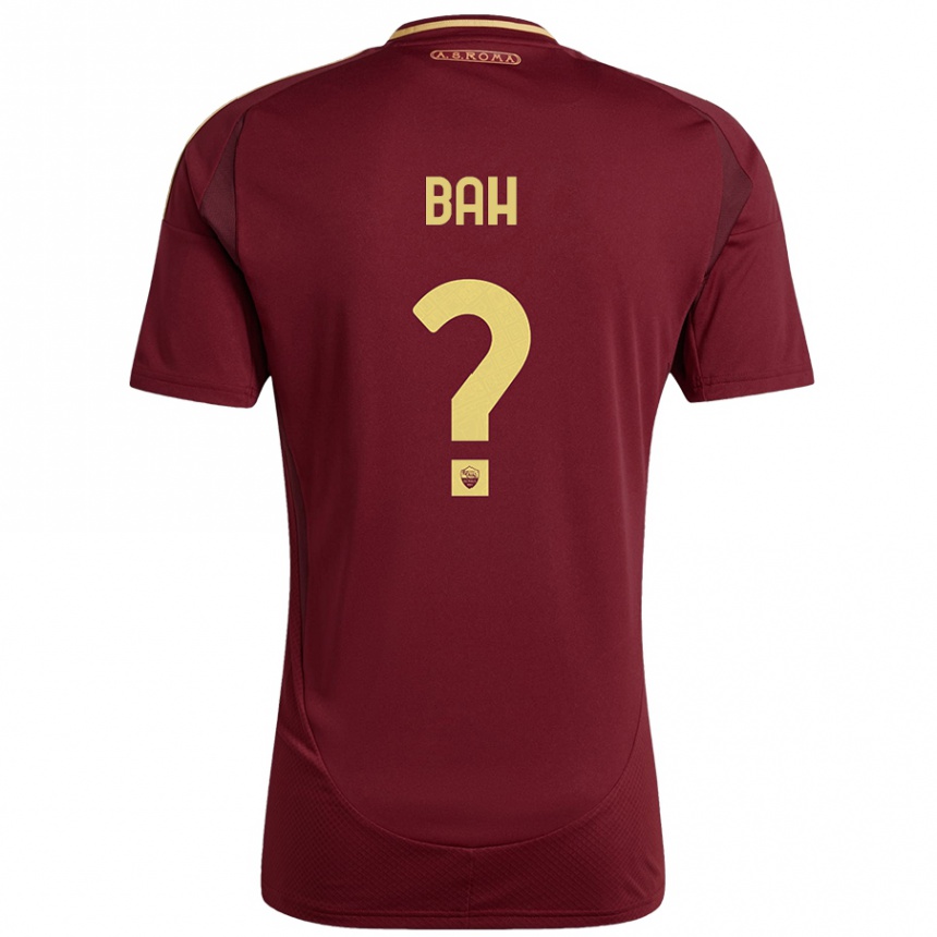 Women Football Muhammed Bah #0 Red Brown Gold Home Jersey 2024/25 T-Shirt Nz