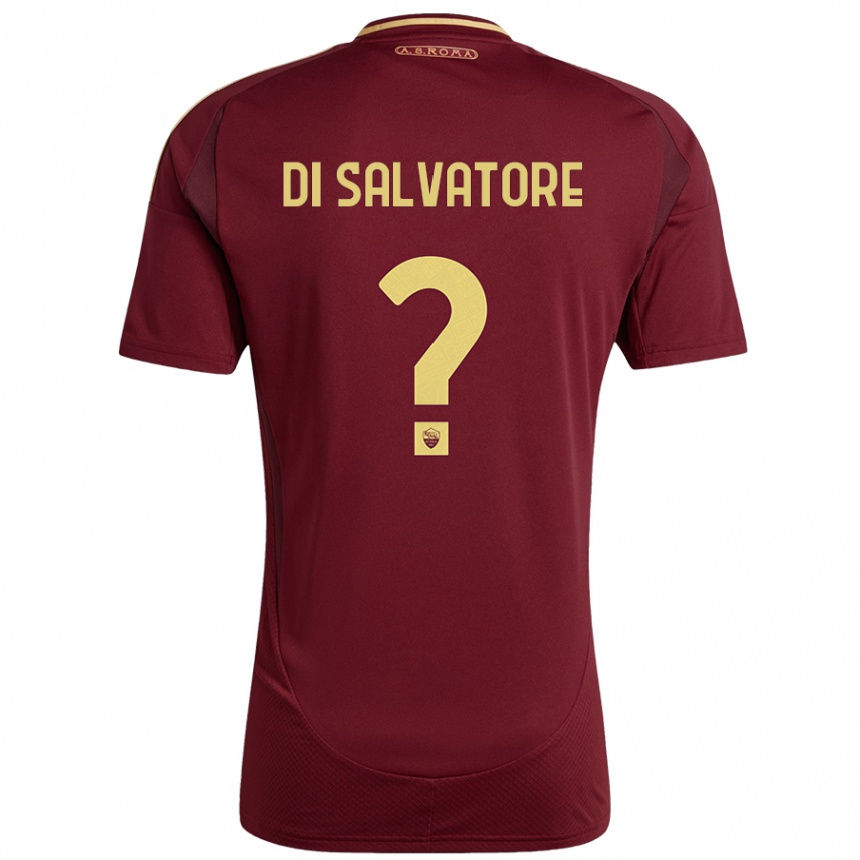 Women Football Diego Di Salvatore #0 Red Brown Gold Home Jersey 2024/25 T-Shirt Nz