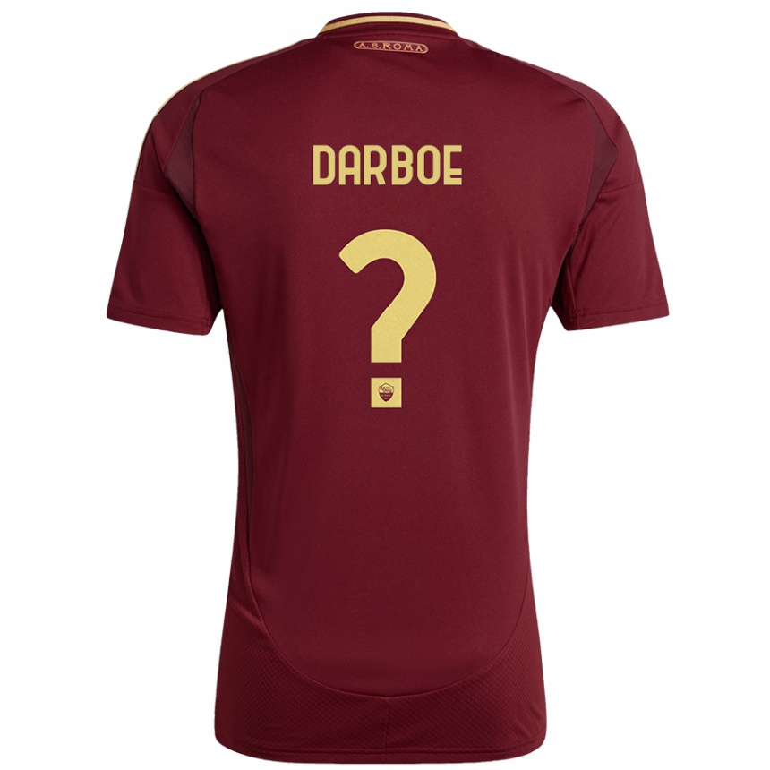 Women Football Balagie Darboe #0 Red Brown Gold Home Jersey 2024/25 T-Shirt Nz