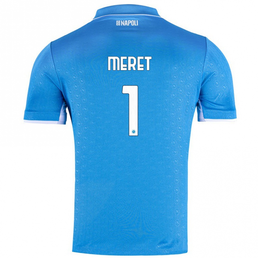 Women Football Alex Meret #1 Sky Blue Home Jersey 2024/25 T-Shirt Nz