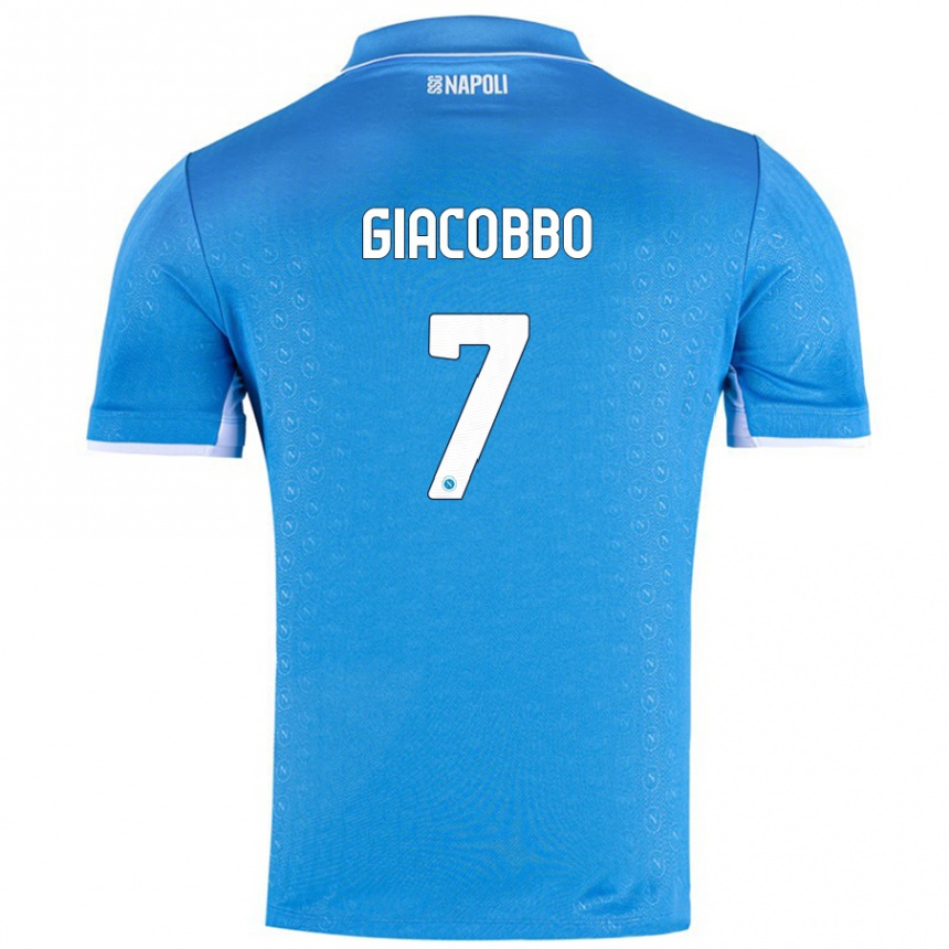 Women Football Giulia Giacobbo #7 Sky Blue Home Jersey 2024/25 T-Shirt Nz