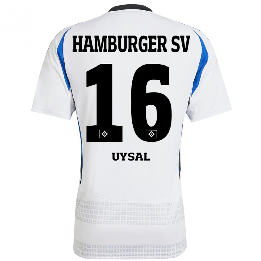 Women Football Samed Uysal #16 White Blue Home Jersey 2024/25 T-Shirt Nz