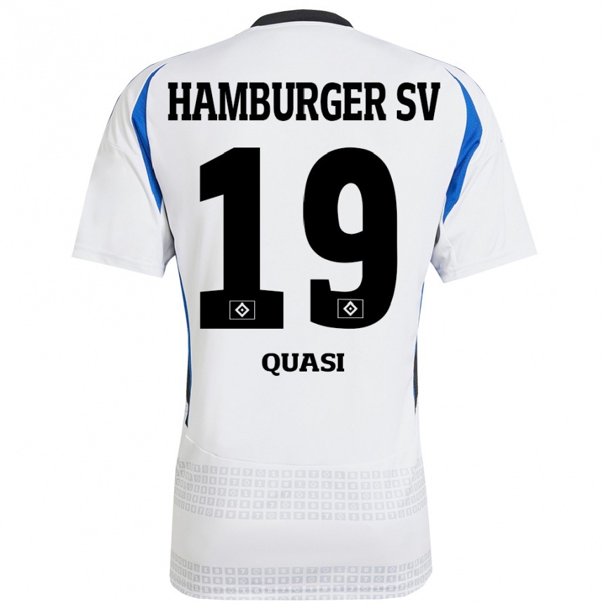 Women Football Prince Quasi #19 White Blue Home Jersey 2024/25 T-Shirt Nz