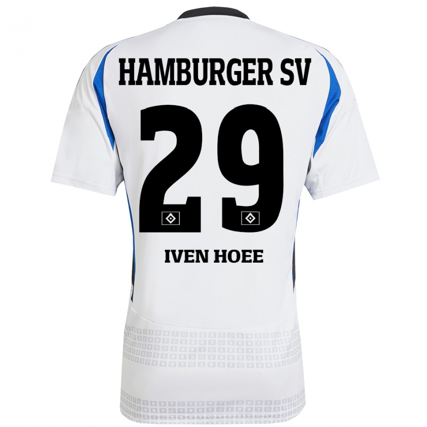 Women Football Lennart Iven Hoee #29 White Blue Home Jersey 2024/25 T-Shirt Nz