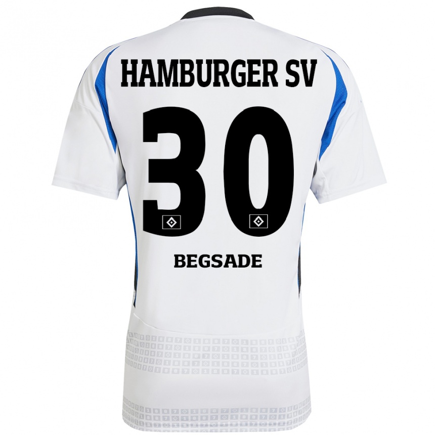 Women Football Soheil Begsade #30 White Blue Home Jersey 2024/25 T-Shirt Nz