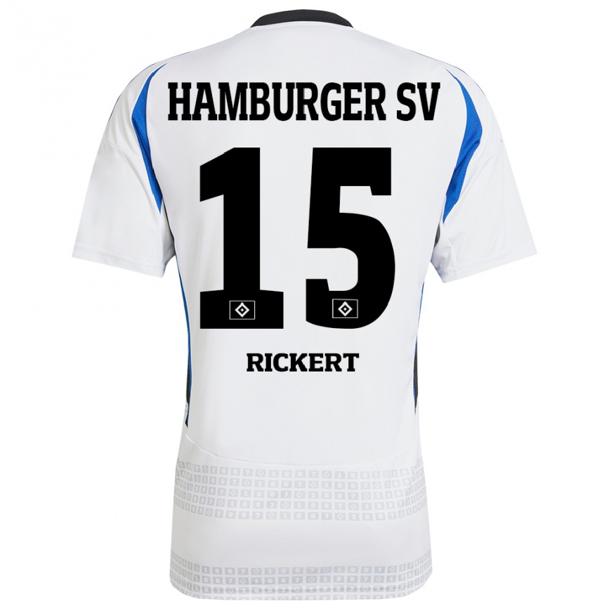 Women Football Manja Rickert #15 White Blue Home Jersey 2024/25 T-Shirt Nz