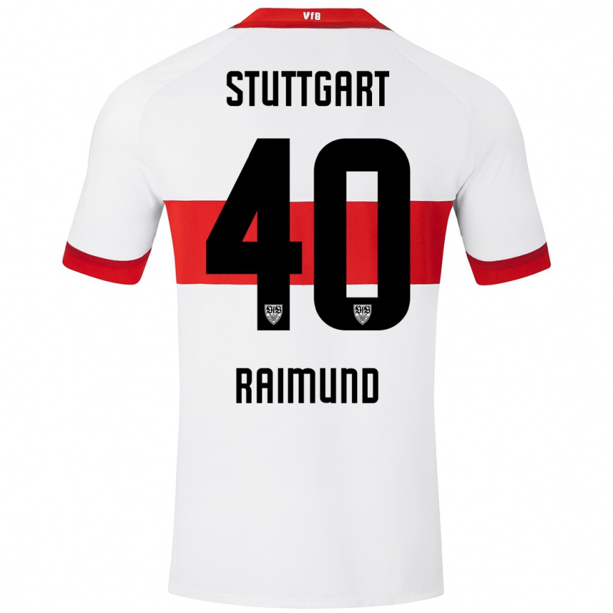 Women Football Luca Raimund #40 White Red Home Jersey 2024/25 T-Shirt Nz