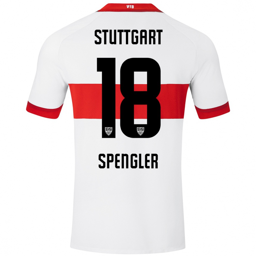 Women Football Jana Spengler #18 White Red Home Jersey 2024/25 T-Shirt Nz