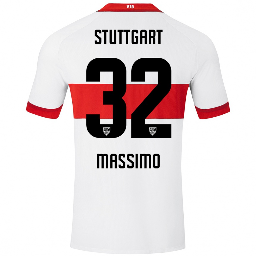 Women Football Roberto Massimo #32 White Red Home Jersey 2024/25 T-Shirt Nz