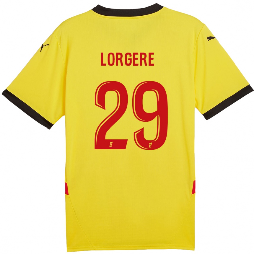 Women Football Charlotte Lorgeré #29 Yellow Red Home Jersey 2024/25 T-Shirt Nz