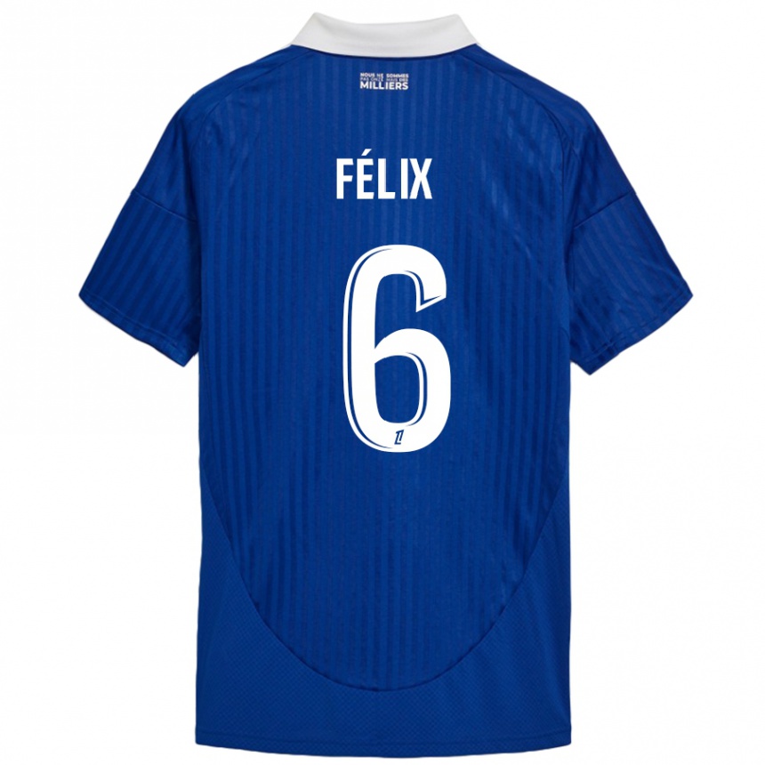 Women Football Félix Lemaréchal #6 Blue White Home Jersey 2024/25 T-Shirt Nz